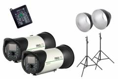 2 MB500 + 2 Reflektoren 7inch + 2 Stative + Funkfernbedienung + Ladegerät
