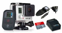 HERO3+ Black Edition + wasserdichtes + Wi-Fi Fernbedienung + 64 GB Sandisk Ultra Class 10 Speicherkarte + Ladegerät