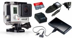 Überwachungs-Kit: HERO3+ Black Edition + wasserdichtes + 64 GB Speicherkarte + Ladegerät + Powerbank + USB-Netzteil