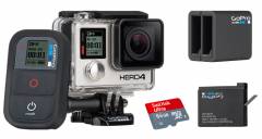 HERO4 Black + wasserdichtes + Wi-Fi Fernbedienung + 64 GB Sandisk Ultra Class 10 Speicherkarte + Ladegerät