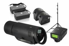 1 XMT500 + Funkfernbedienung Canon + 2 Akkus + 1 Ladegerät + Stativ