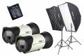 2 MB500 + Softbox 70x100 + Octaform 120 + 2 Stative + Funkfernbedienung + Ladegerät